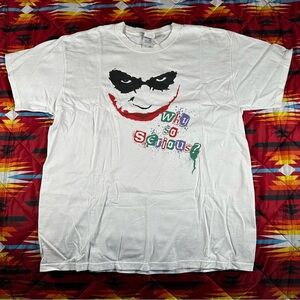 The‎ Dark Knight Heath Ledger Joker Why So Serious Short Sleeve White Shirt XL
